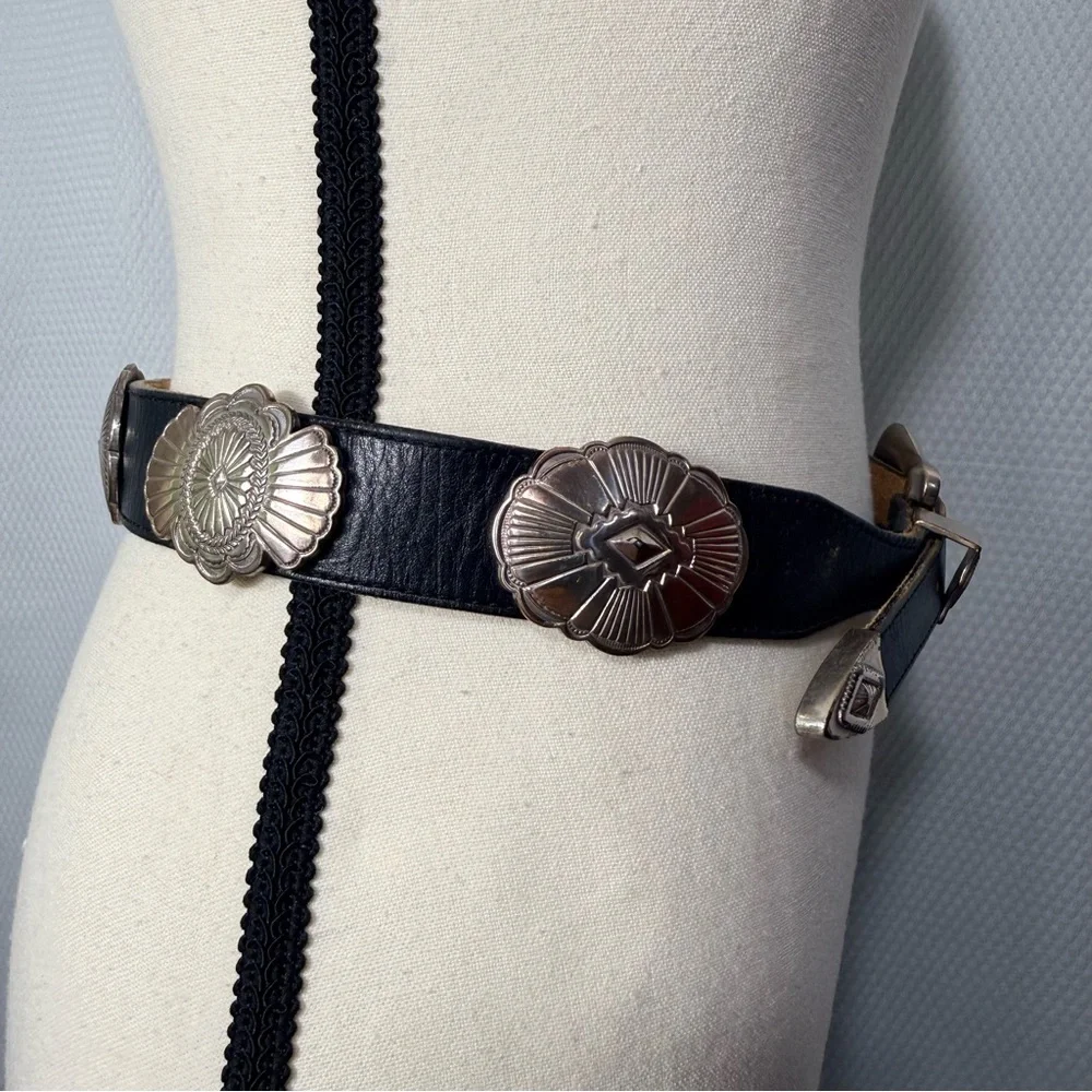Vintage Justin Leather Concho Western Belt